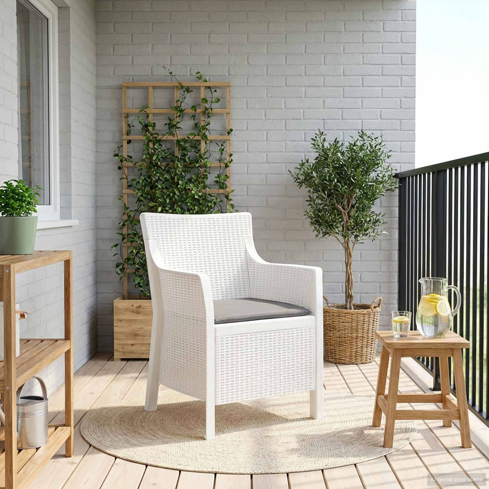 PANGIVO - Fauteuil polypropylène blanc 54 x 55 x 89 cm - PANGIVO