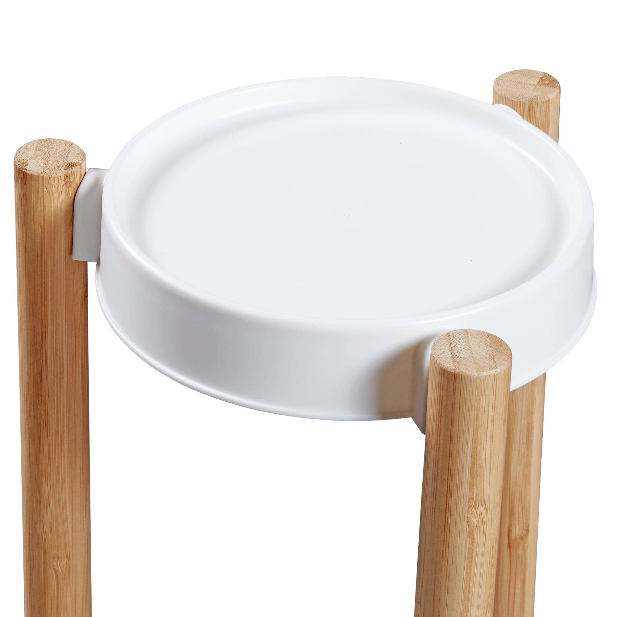 Étagère à plantes sastamala à 3 niveaux bambou plastique 78 x 52 x 25 cm naturel blanc - Image 3