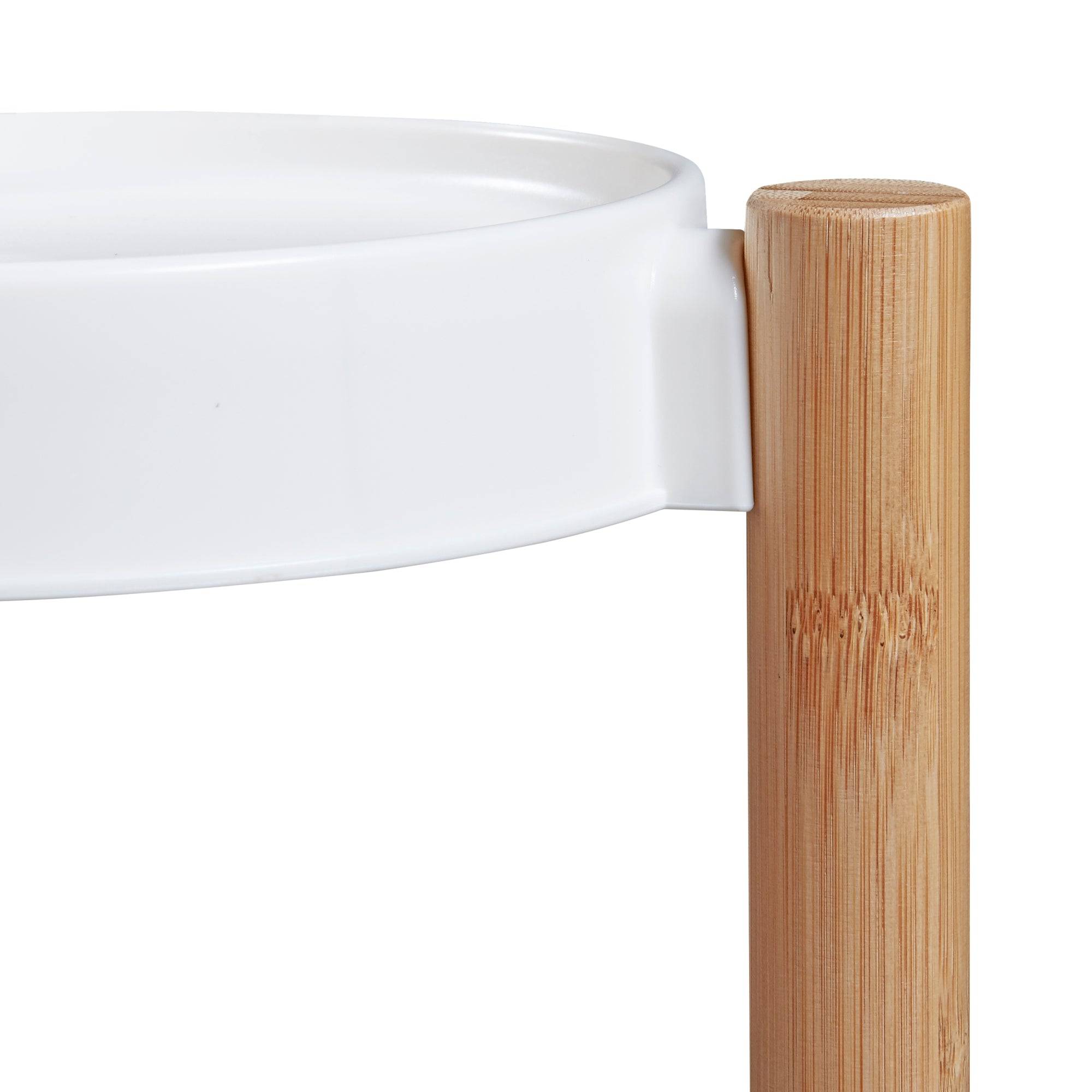 Étagère à plantes sastamala à 3 niveaux bambou plastique 78 x 52 x 25 cm naturel blanc - Image 4