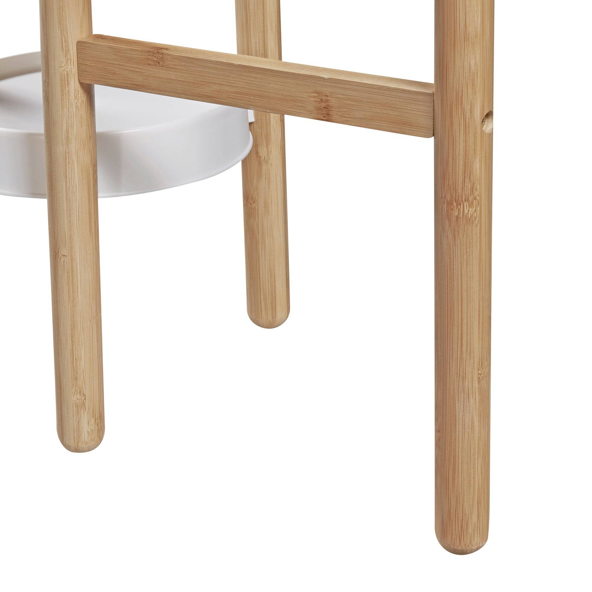 Étagère à plantes sastamala à 3 niveaux bambou plastique 78 x 52 x 25 cm naturel blanc - Image 5