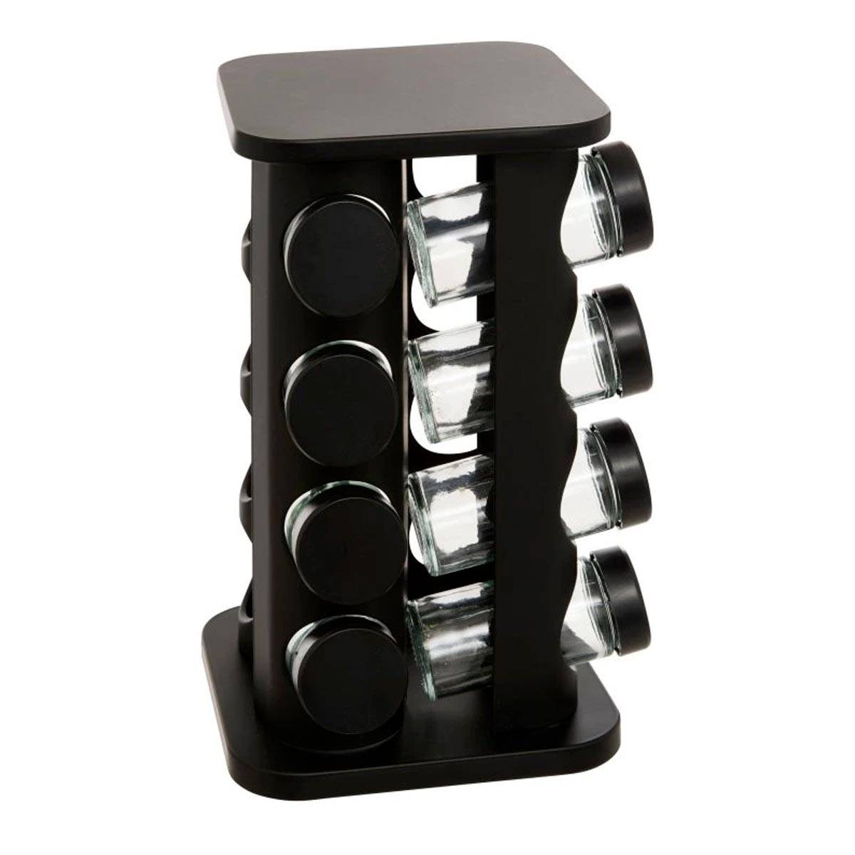 Rack Rotatif à Épices "16 Pots" 27cm Noir - Image 1