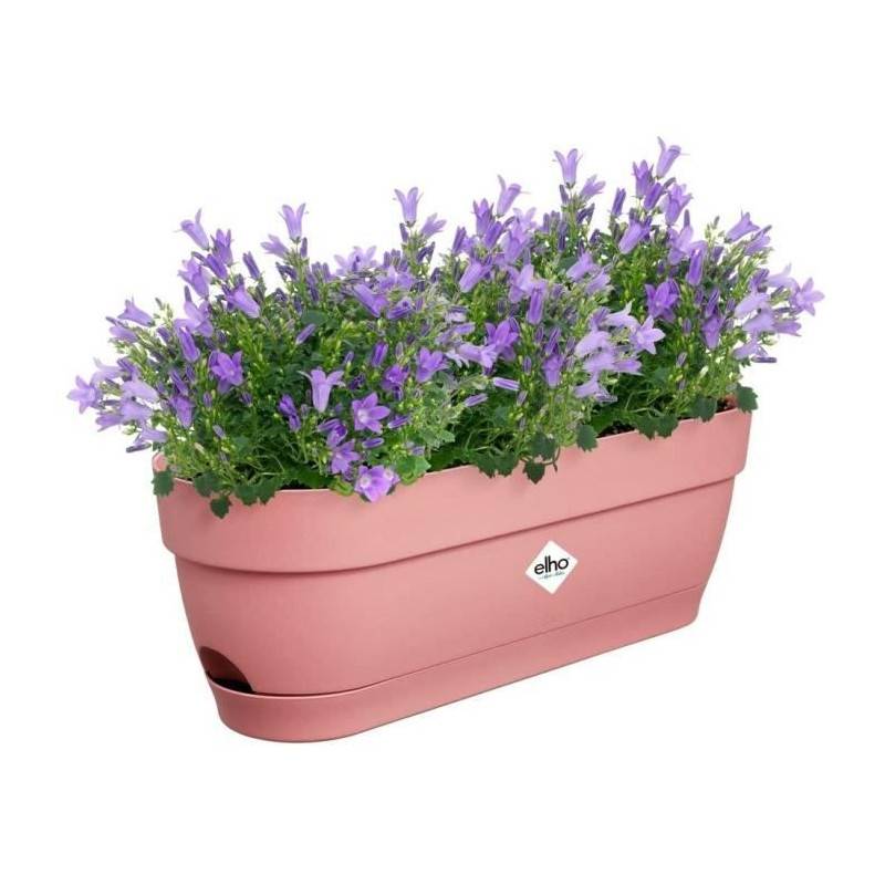 Elho - Pot De Fleurs Rond Loft Urban - Plastique - Percé - Réservoir - Avec Roulettes - ø50 - Rose Poudré - Image 1