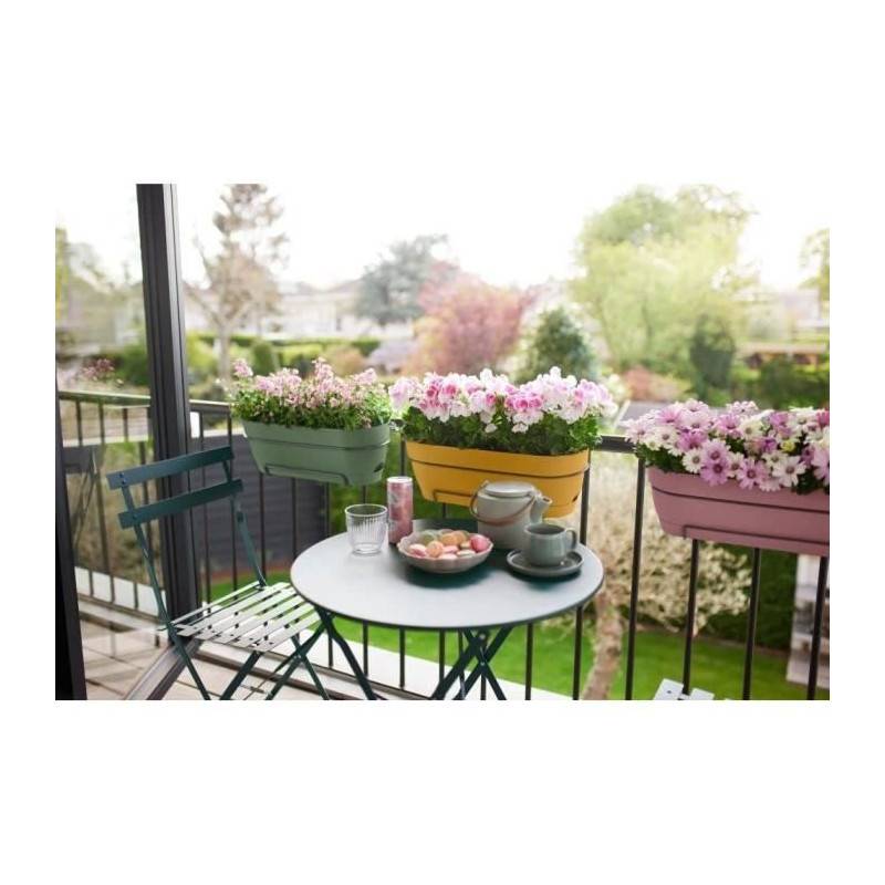 Elho - Pot De Fleurs Rond Loft Urban - Plastique - Percé - Réservoir - Avec Roulettes - ø50 - Rose Poudré - Image 5