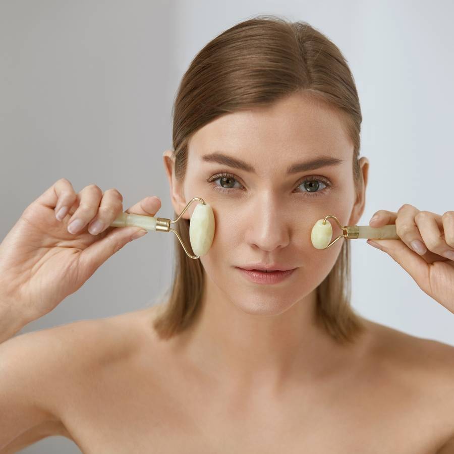 Jade Roller Blanc - Masseur Visage – Rouleau de Jade Naturel + Housse – Anti-Age - Réduit les ridules - Routine Beauté - Sun&Sia - Image 3
