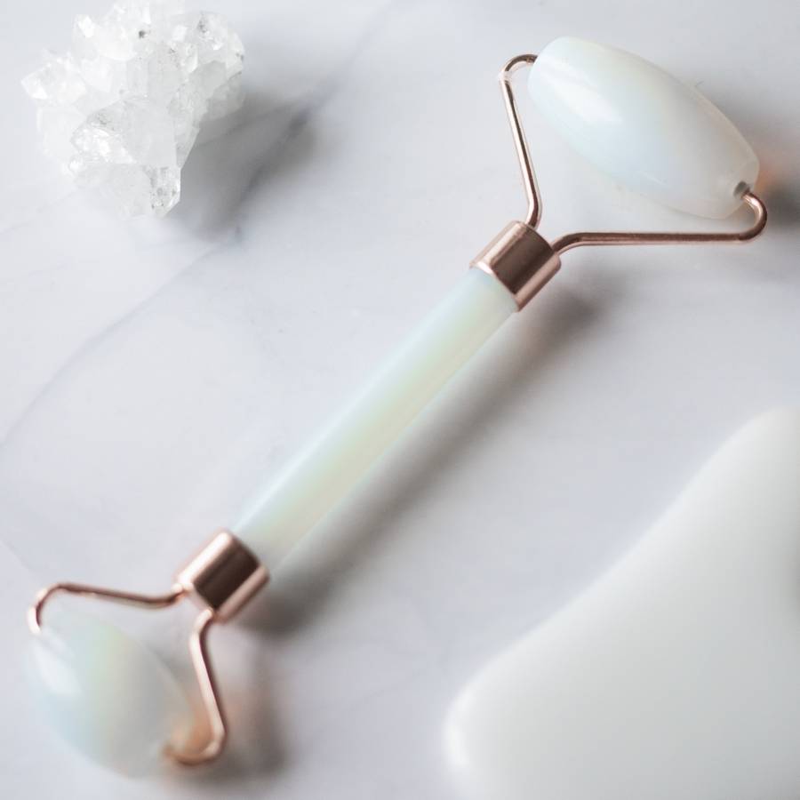 Jade Roller Blanc - Masseur Visage – Rouleau de Jade Naturel + Housse – Anti-Age - Réduit les ridules - Routine Beauté - Sun&Sia - Image 4