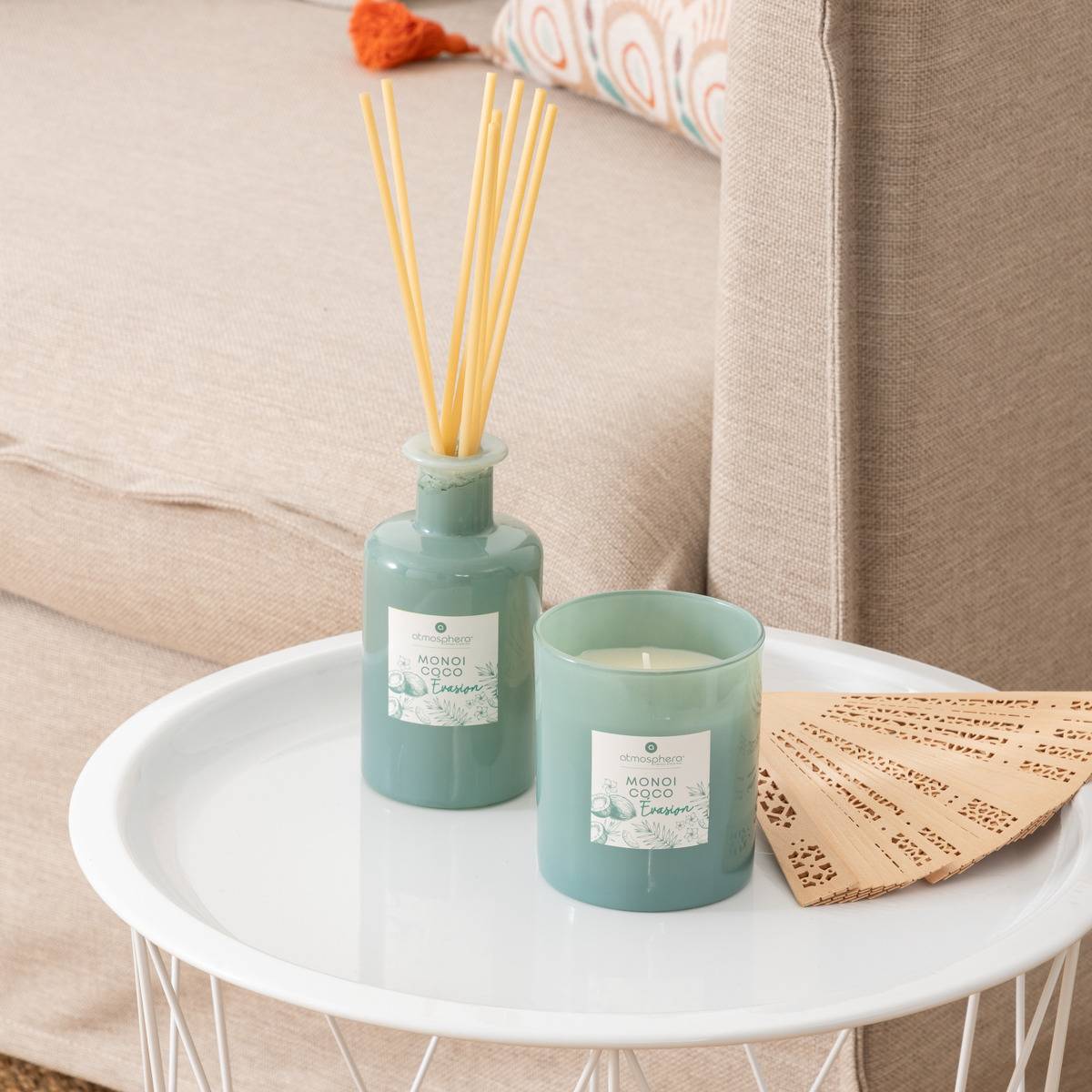 Atmosphera - Bougie parfumée Maël 190g pot verre monoï coco - Atmosphera Créateur d'intérieur