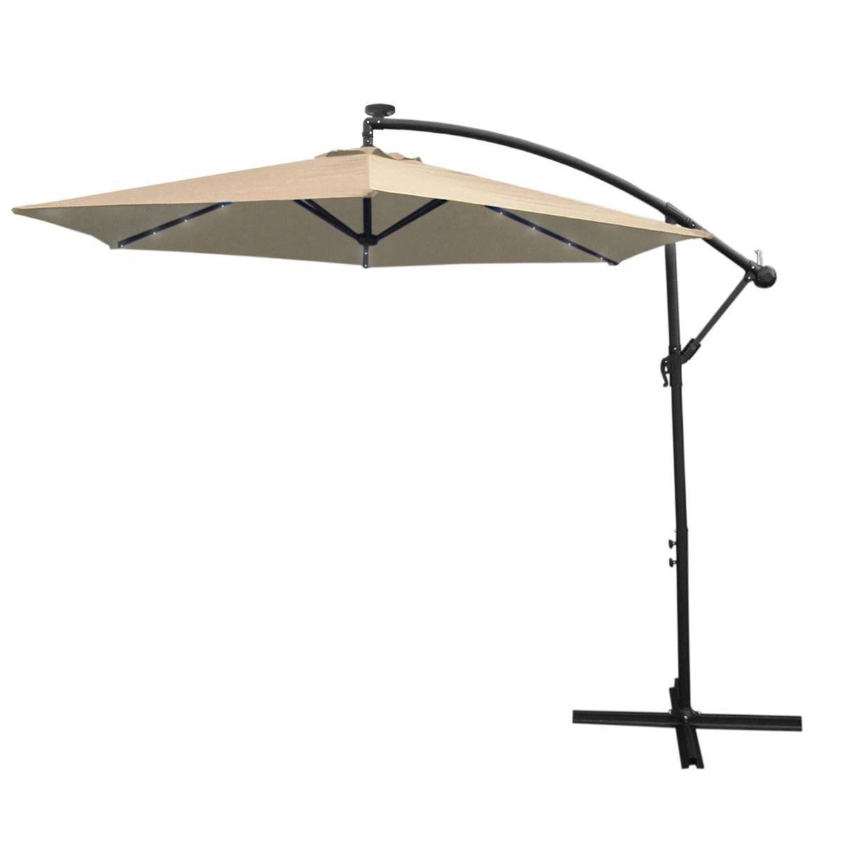 Monstershop - Parasol Beige 3m avec LED's Intégrés - Image 1