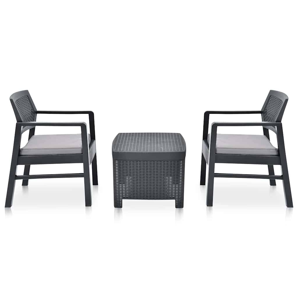 Vidaxl - Salon de jardin 3 pcs Plastique Anthracite vidaXL 48824 - Image 9