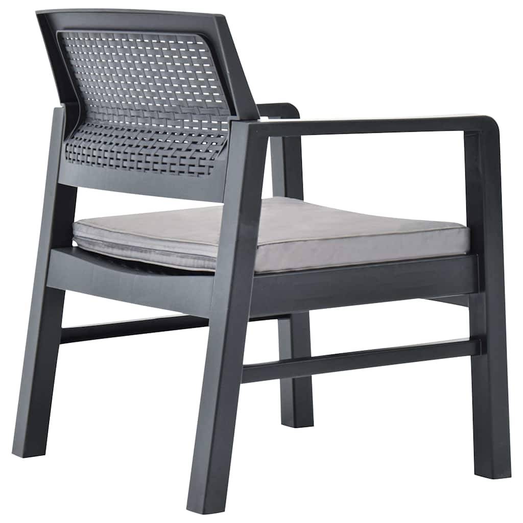 Vidaxl - Salon de jardin 3 pcs Plastique Anthracite vidaXL 48824 - Image 8
