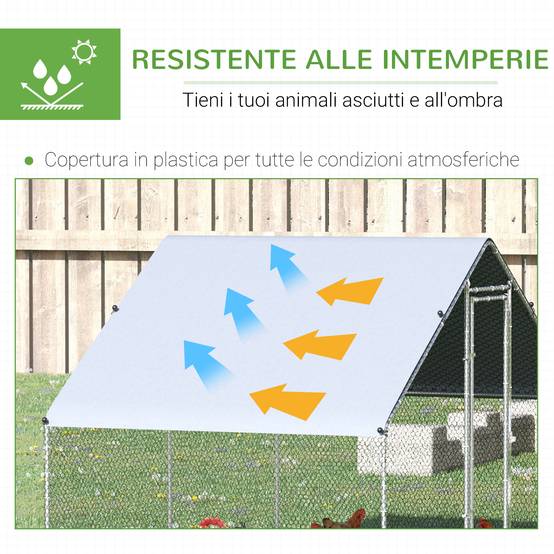 Enclos Poulailler Parc Volaille Acier Galvanisé Filet 3x2x2m Argenté - ComfortXL Outdoor Living - Image 6