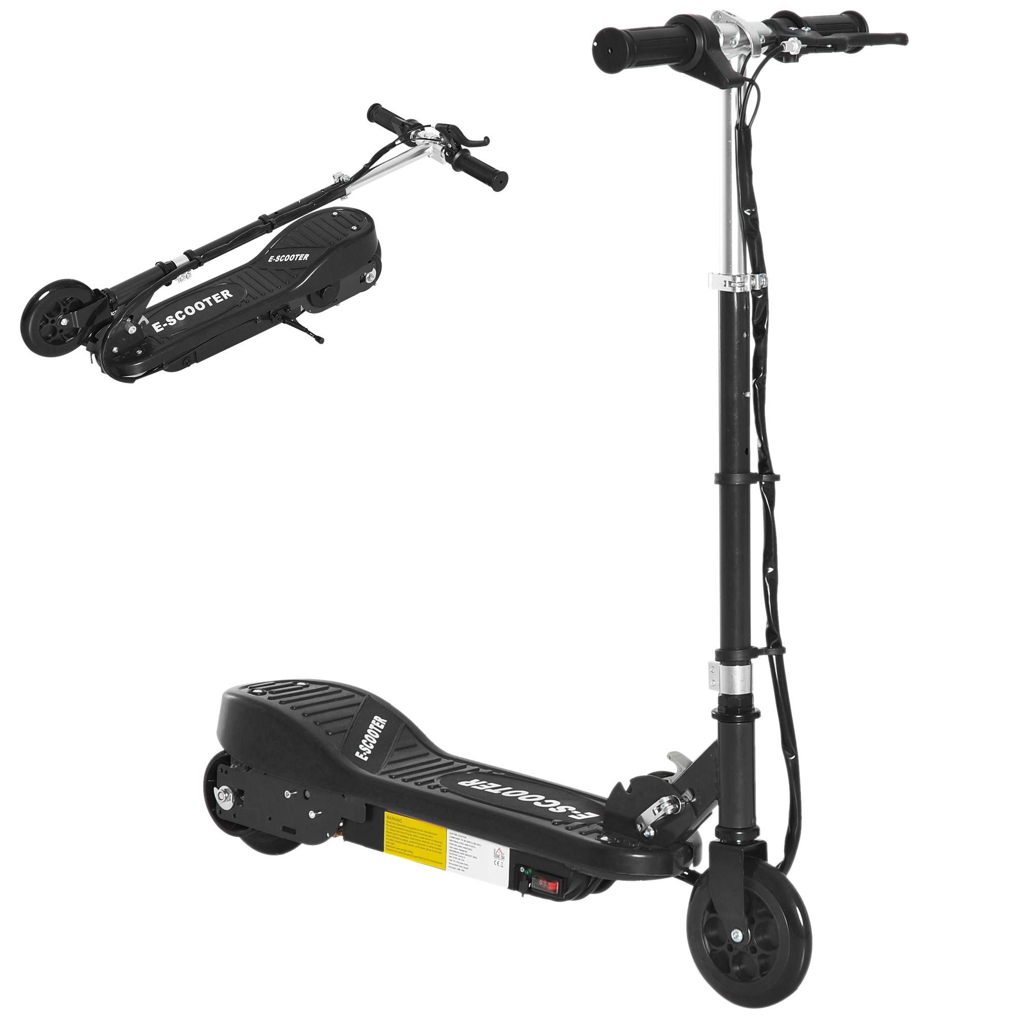 Trottinette électrique pliante pour enfant de +7ans, 120W Vitesse max 12km/h, 74x36x82,5-92,5 cm Noir - Image 1