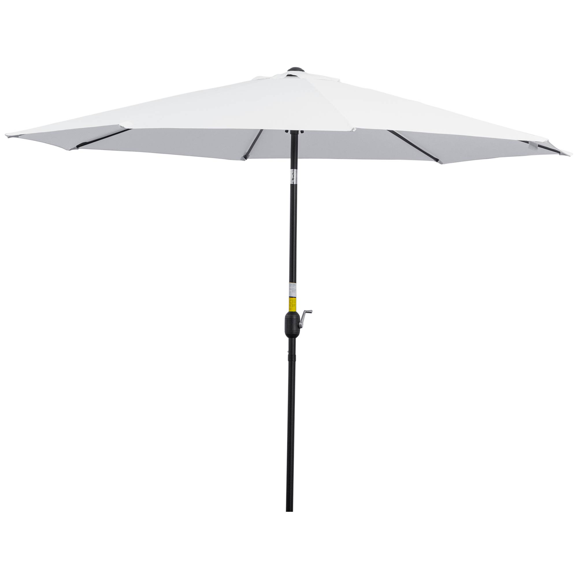 Parasol de jardin extérieur Parasol droit inclinable Ø 3 m - Polyester 180g/m² Métal Blanc fr147 - Image 2