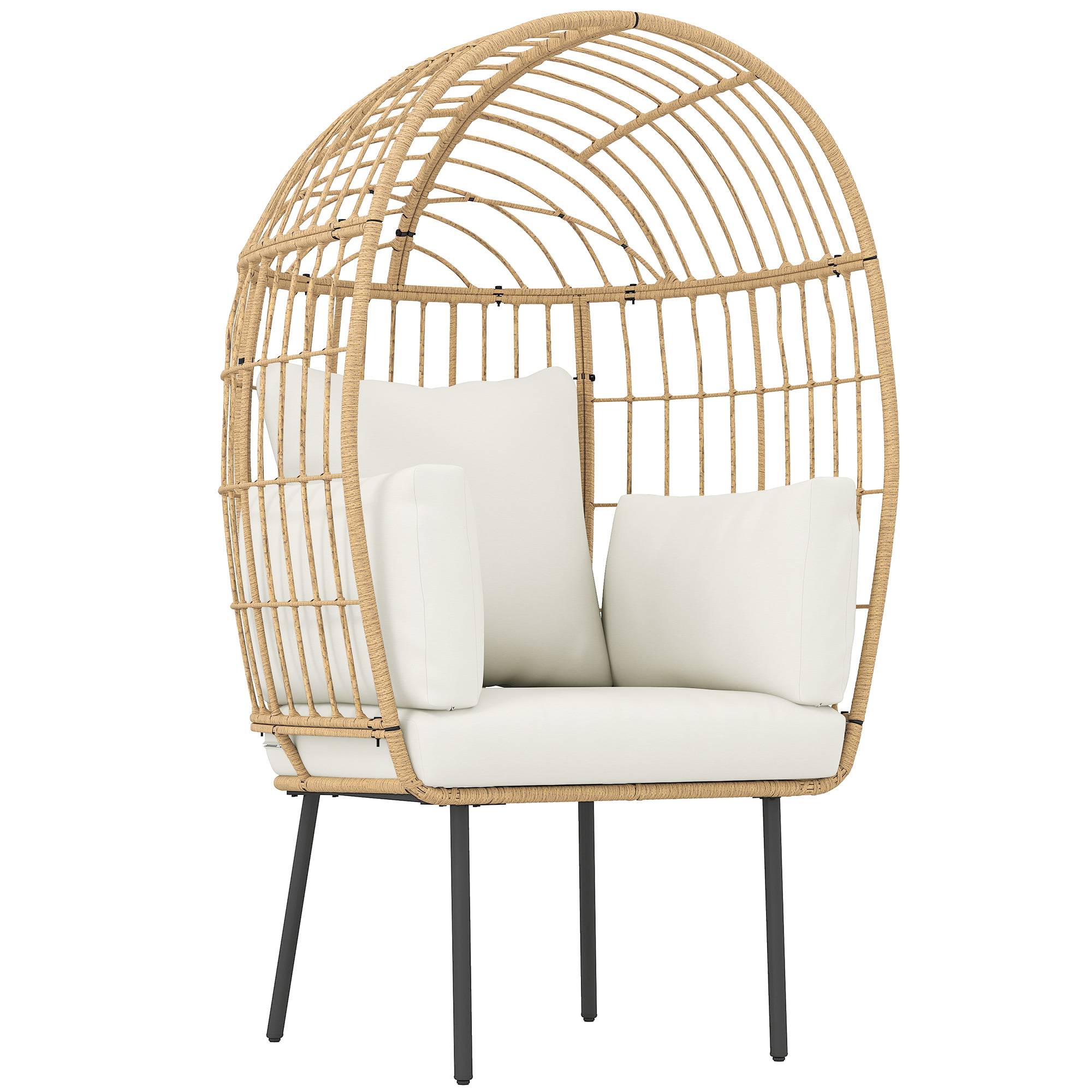 Fauteuil de jardin résine tressée beige 95 x 80 x 155 cm - PANGIVO - Image 1