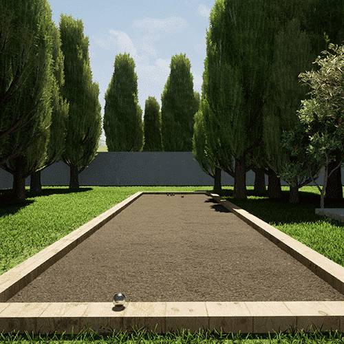 Kit finition terrain de pétanque gris 75m² - Image 1