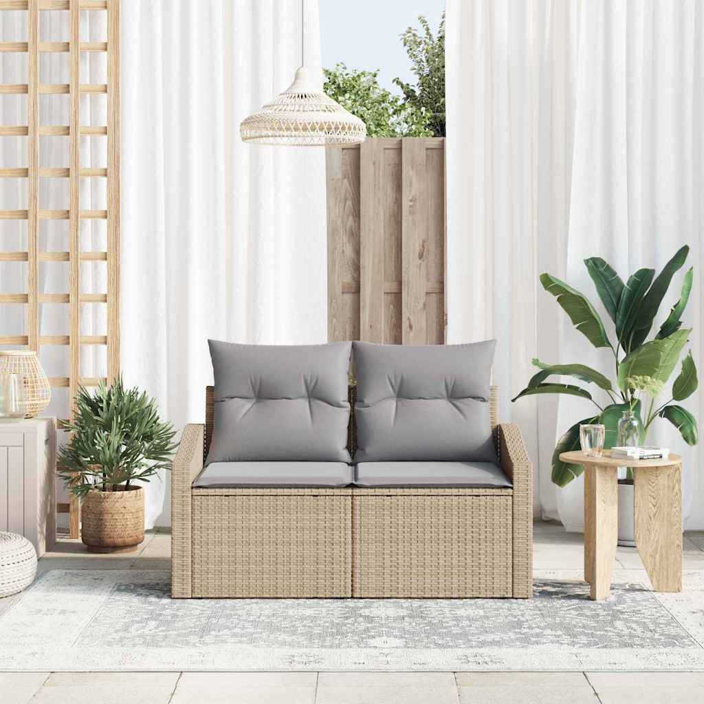Canapé de Balcon Beige Modulable avec Coussin – Polyrotin Tissé pour Charme Naturel et Durabilité – Structure Acier – ComfortXL Outdoor Living - Image 2