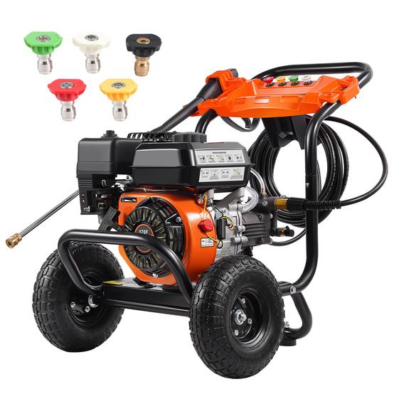 VEVOR Nettoyeur Haute Pression Essence 3500 PSI 10 L/min, Pompe Aluminium, 5 Buses, pour Voitures. - Image 1