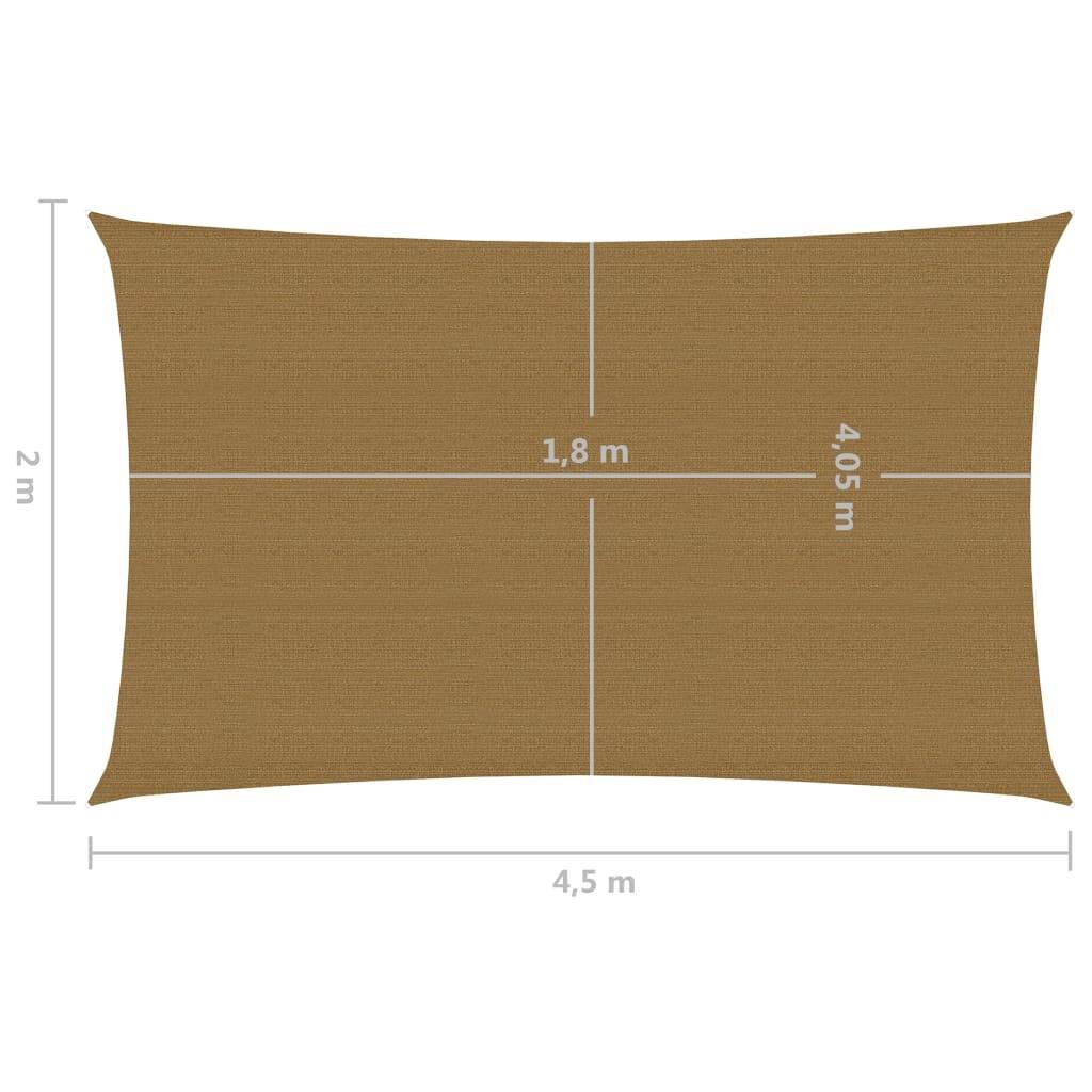 Helloshop26 - Voile toile d'ombrage parasol 160 g/m² 2 x 4,5 m PEHD taupe - Image 5