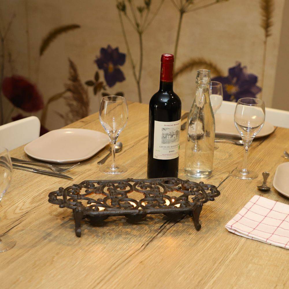Chauffe plat en fonte marron 34.5 x 17 x 5 cm Chemin de campagne - Image 2
