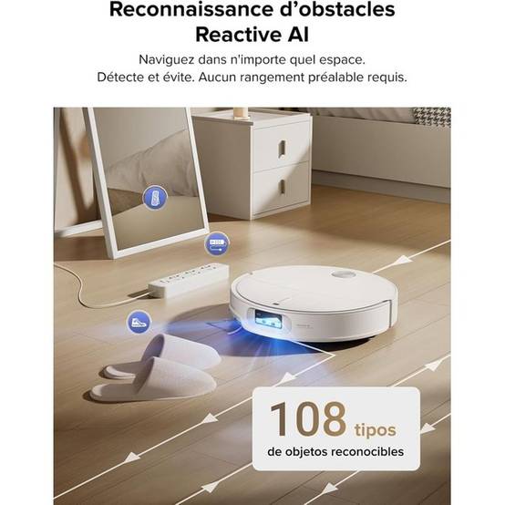 Robot aspirateur laveur Qrevo CurvX blanc, 22 000 Pa, station de lavage Thermo+ - Roborock - Image 6