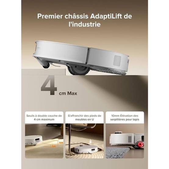 Robot aspirateur laveur Qrevo CurvX blanc, 22 000 Pa, station de lavage Thermo+ - Roborock - Image 7