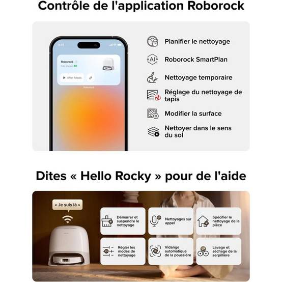 Robot aspirateur laveur Qrevo CurvX blanc, 22 000 Pa, station de lavage Thermo+ - Roborock - Image 8