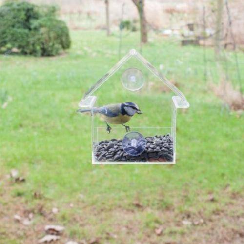 Esschert Design - Mangeoire à oiseaux transparente pour fenêtre - Image 1