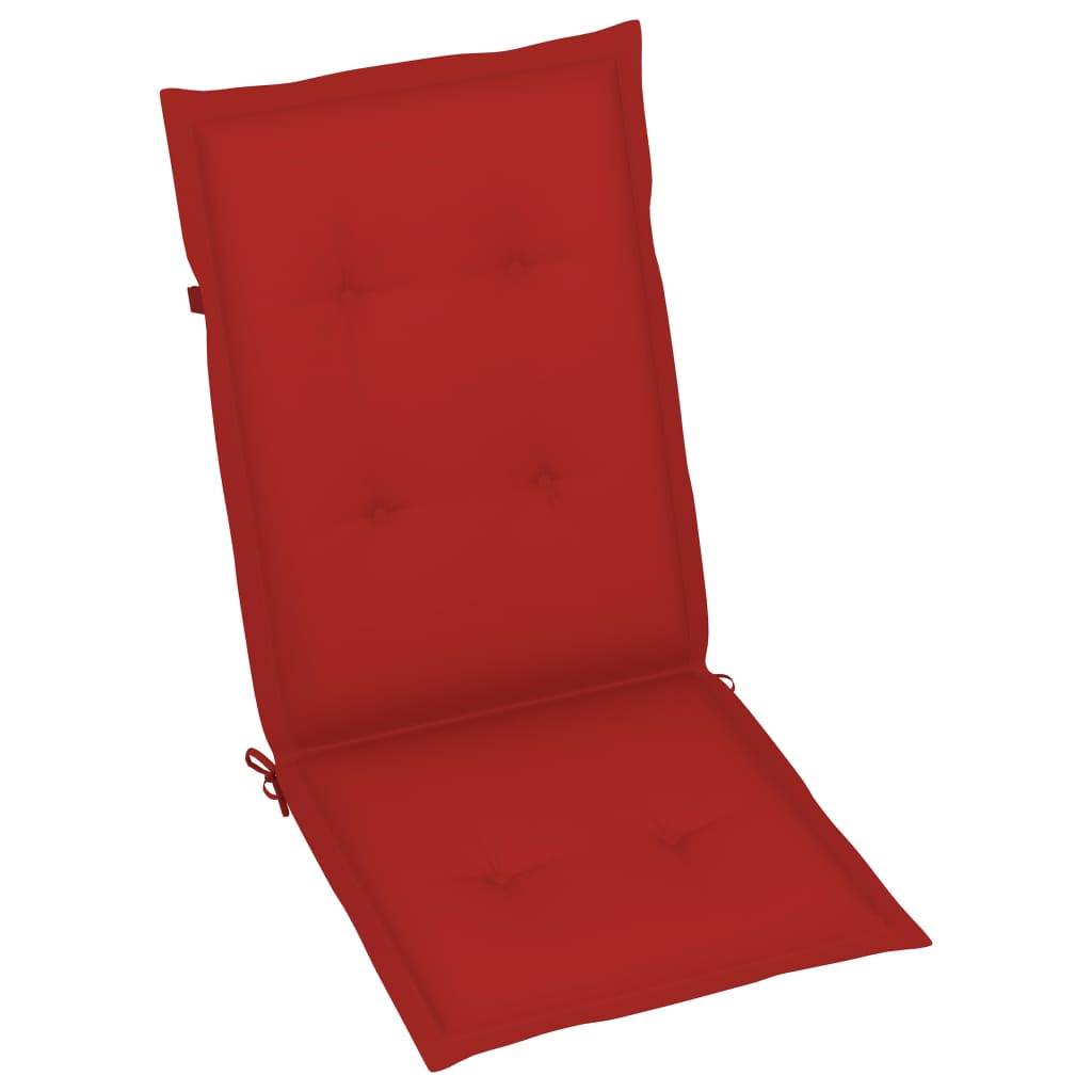 PANGIVO - Chaise de jardin inclinable bois acacia coussin rouge 57 x 69 x 111 cm - PANGIVO - Image 7