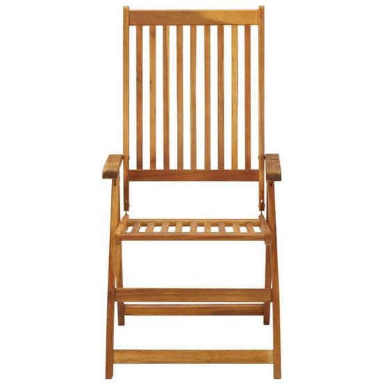 PANGIVO - Chaise de jardin inclinable bois acacia coussin rouge 57 x 69 x 111 cm - PANGIVO - Image 4