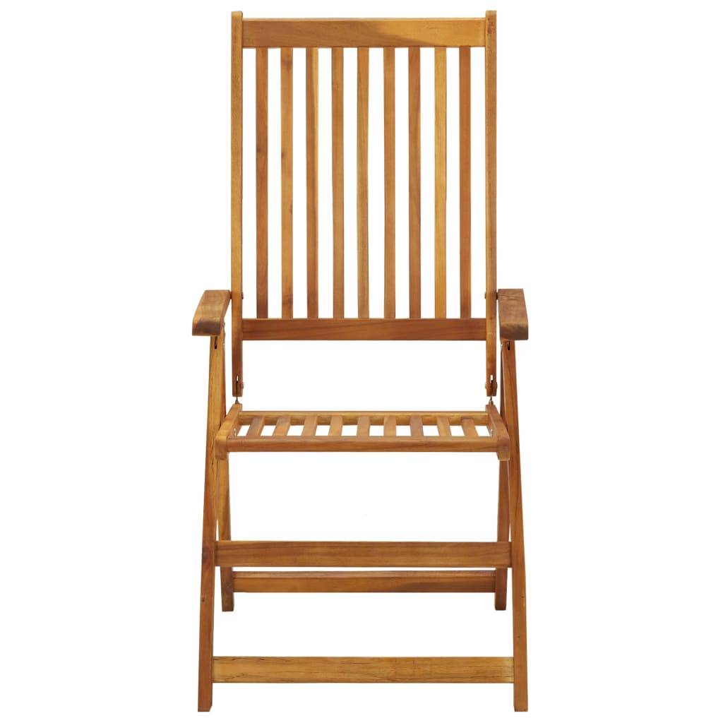 PANGIVO - Chaise de jardin inclinable bois acacia coussin rouge 57 x 69 x 111 cm - PANGIVO - Image 4