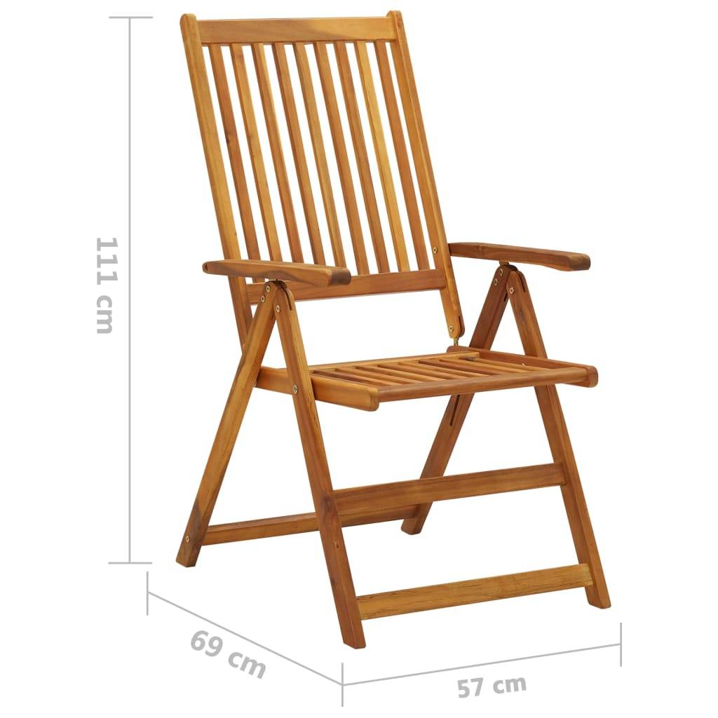 PANGIVO - Chaise de jardin inclinable bois acacia coussin rouge 57 x 69 x 111 cm - PANGIVO - Image 10