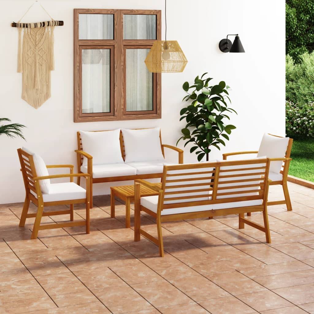 Vidaxl - Salon de jardin 5 pcs avec coussin Bois d'acacia solide vidaXL 3057786 - Image 1