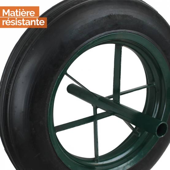 Roue pleine pour brouette - Ø 38.5 x 6.5 cm - Axe 20 mm - Linxor - Image 3