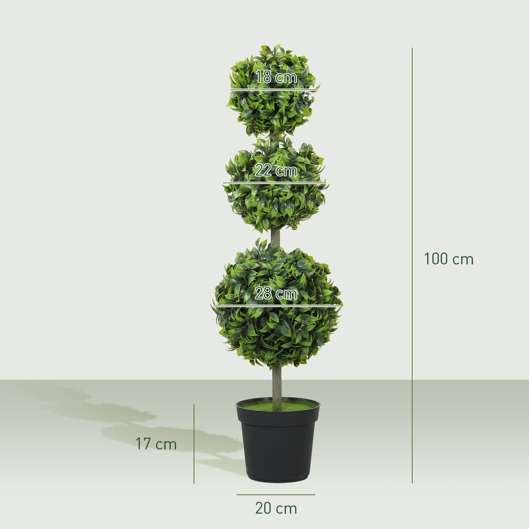 Sans Marque - Plantes artificielles en pot, feuilles en plastique, terre floquée, vert - Image 5