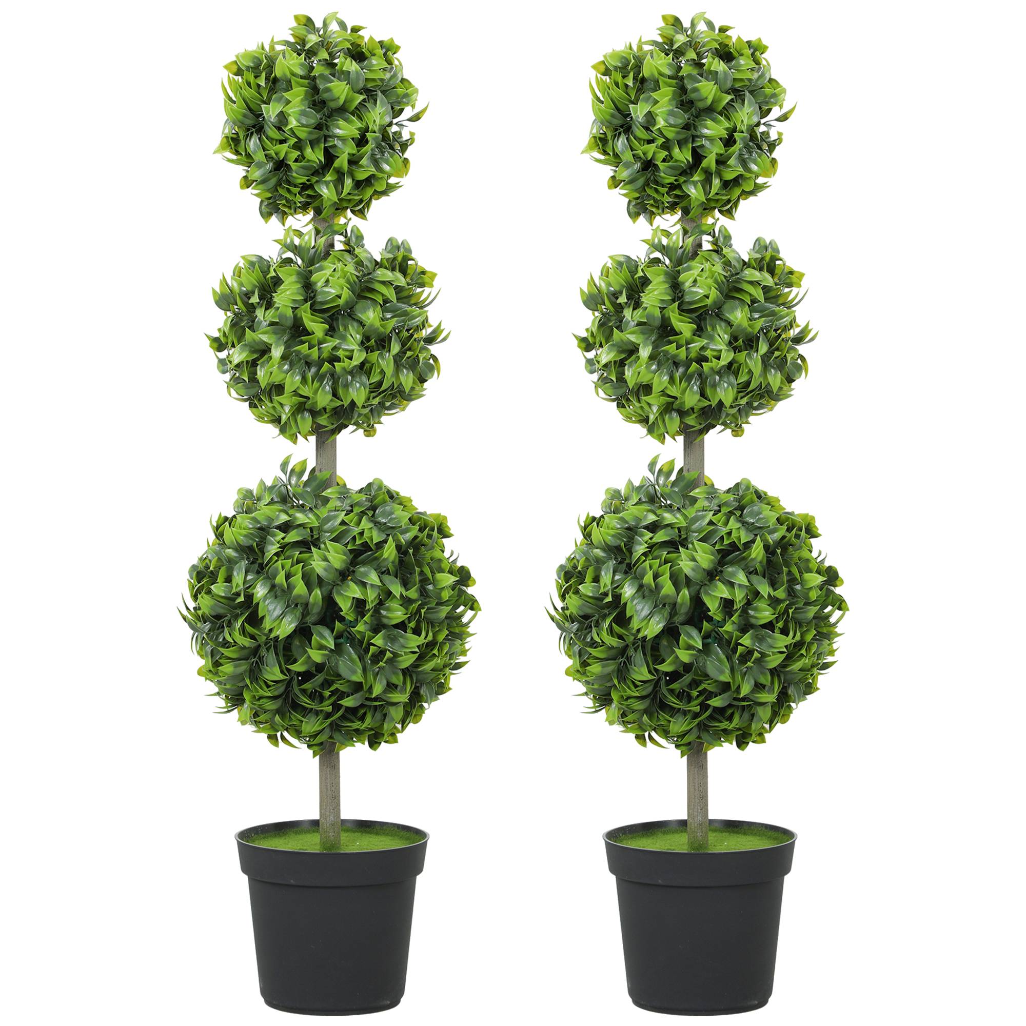 Sans Marque - Plantes artificielles en pot, feuilles en plastique, terre floquée, vert - Image 1