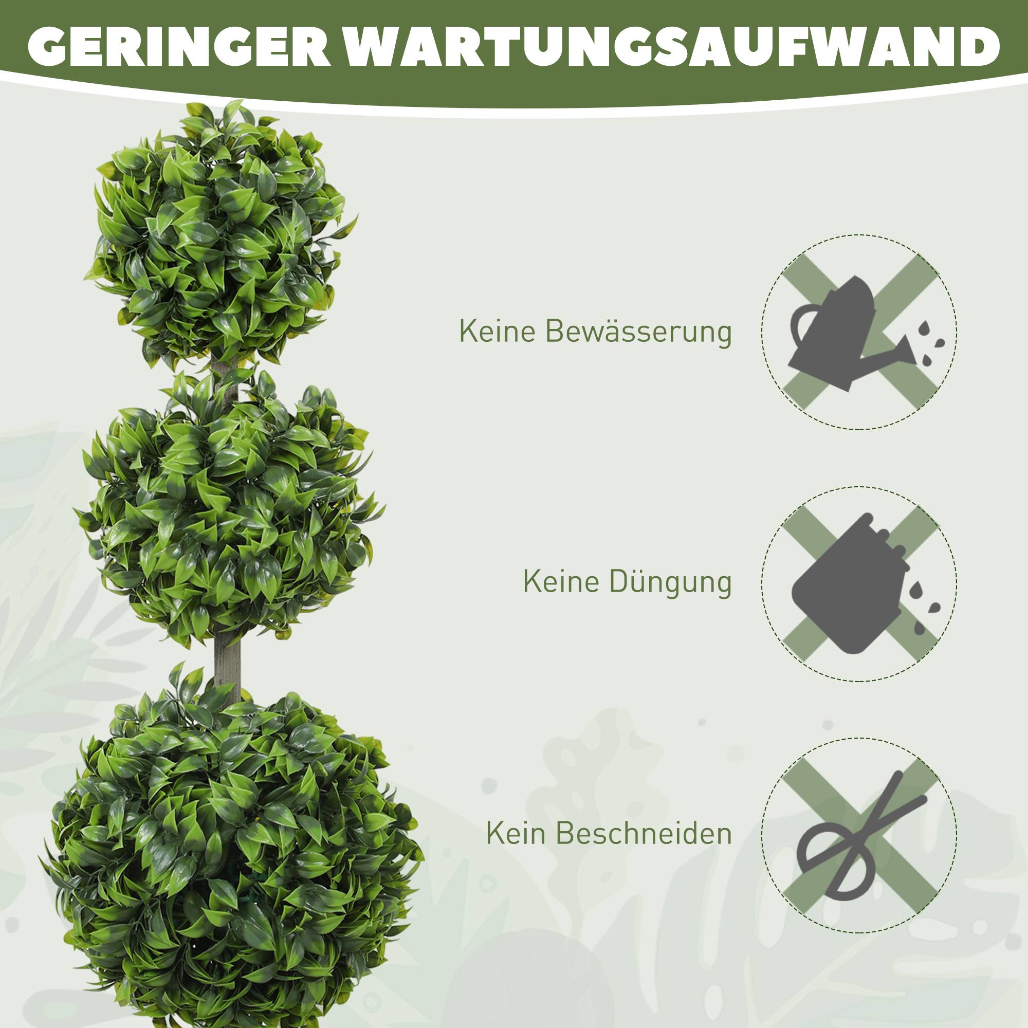 Sans Marque - Plantes artificielles en pot, feuilles en plastique, terre floquée, vert - Image 8