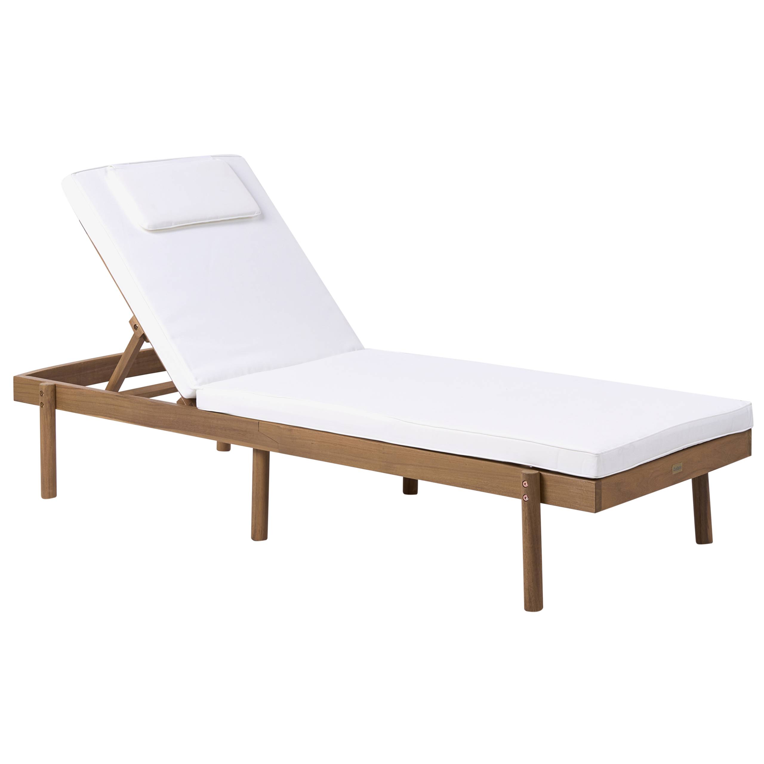 Beliani - Chaise longue Bois d'acacia certifié Blanc MARCETELLI - 65x188x77- Beliani - Image 2