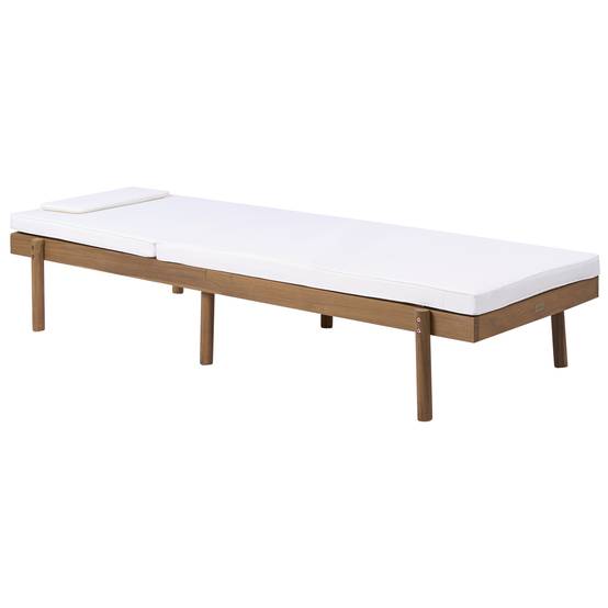 Beliani - Chaise longue Bois d'acacia certifié Blanc MARCETELLI - 65x188x77- Beliani - Image 4
