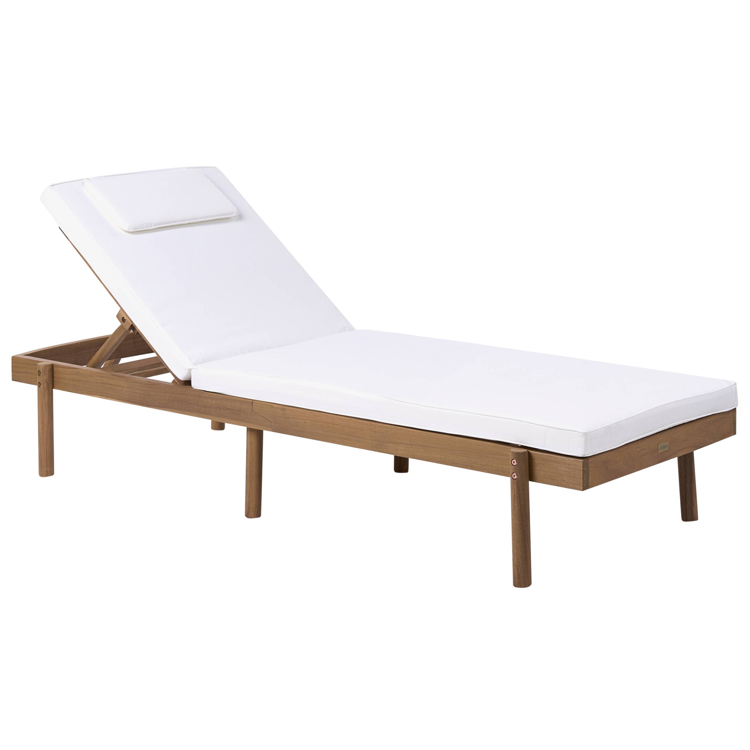 Beliani - Chaise longue Bois d'acacia certifié Blanc MARCETELLI - 65x188x77- Beliani - Image 6