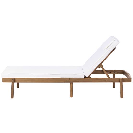 Beliani - Chaise longue Bois d'acacia certifié Blanc MARCETELLI - 65x188x77- Beliani - Image 7