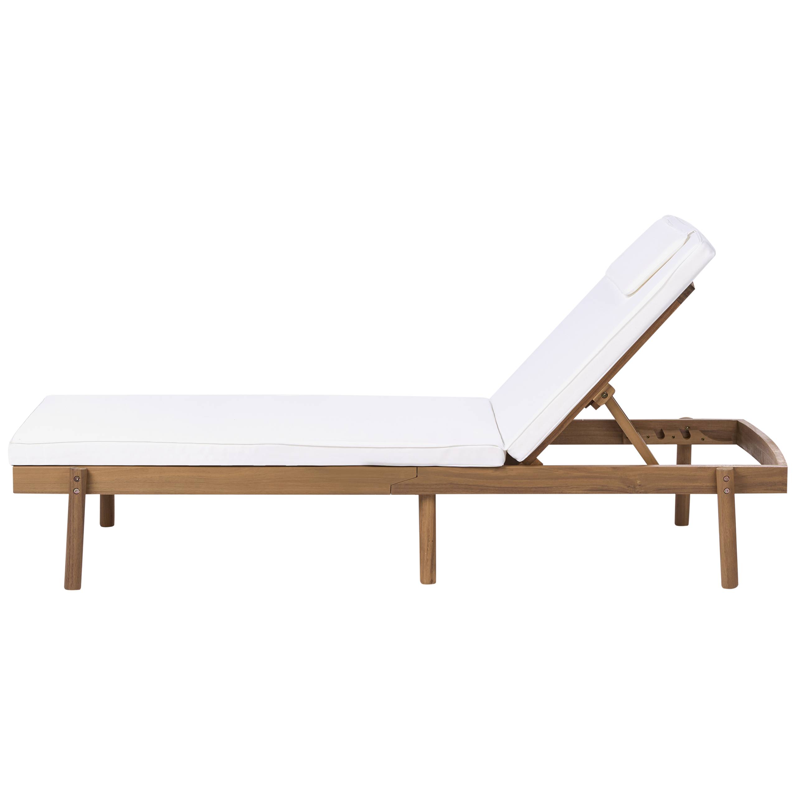 Beliani - Chaise longue Bois d'acacia certifié Blanc MARCETELLI - 65x188x77- Beliani - Image 7