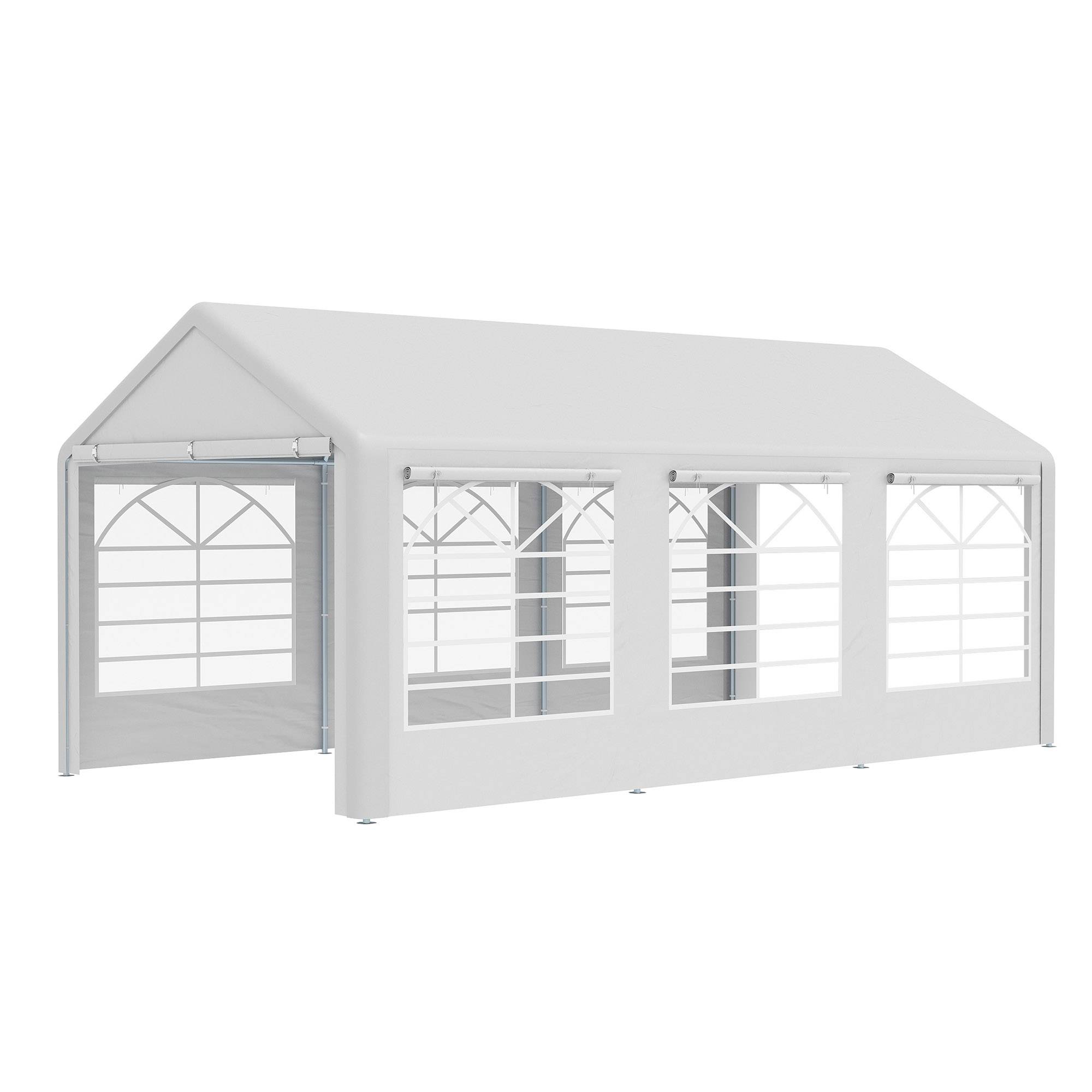 Maison Chic - Tonnelle de jardin 3 x 6 m tente de réception avec 4 parois 3 fenêtres PE Blanc fr516 - Image 2