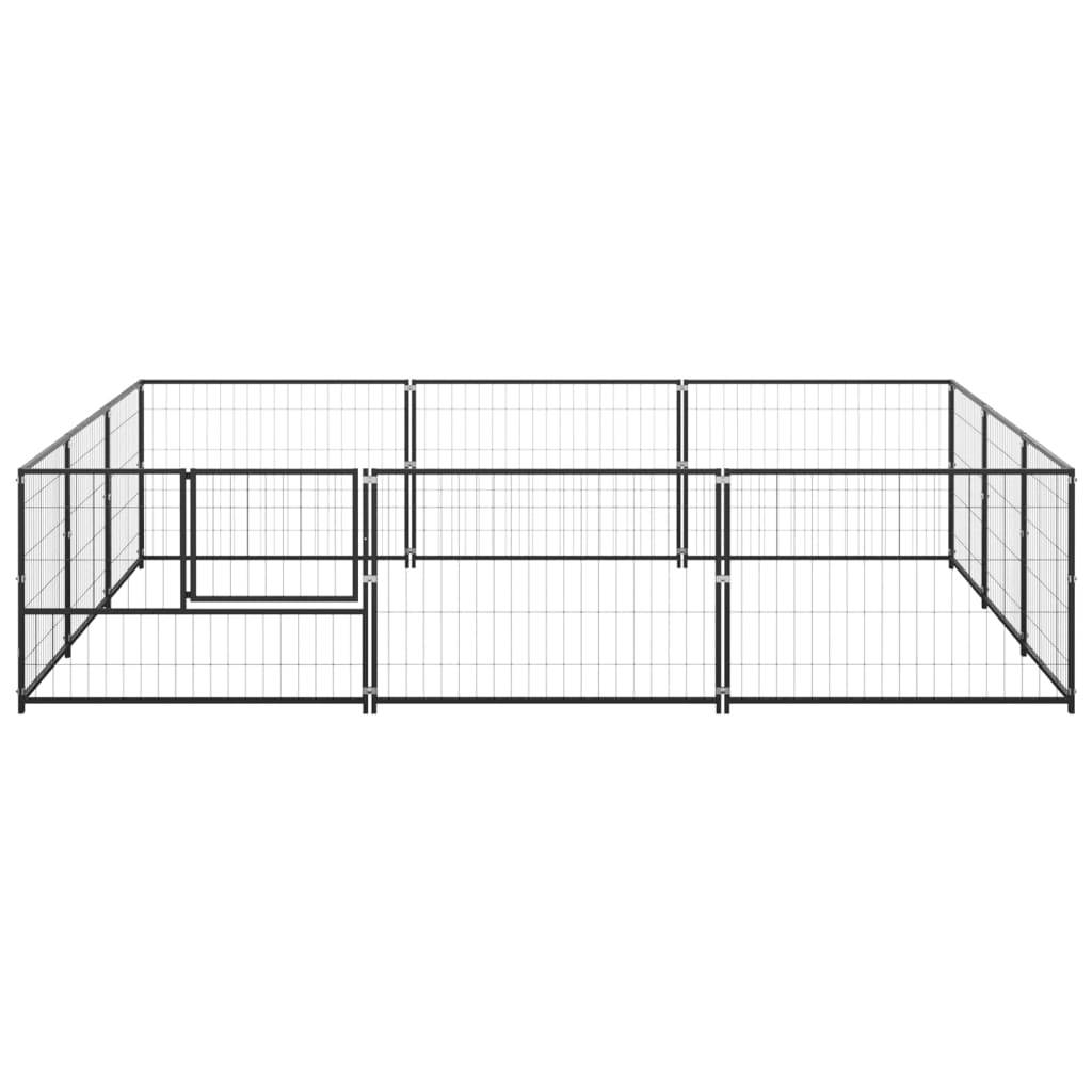 Vidaxl - Chenil Noir 9 m² Acier vidaXL 3082127 - Image 5