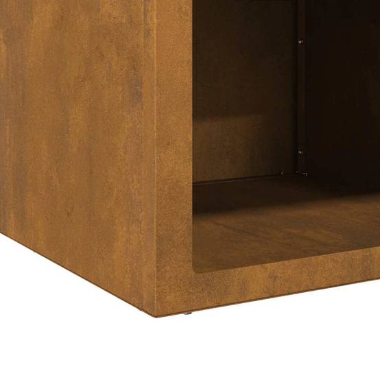 Foyer de Jardin Carré en Acier Corten, Brasero Portable 50x50cm Aspect Rouille Naturelle – ComfortXL Outdoor Living - Image 8