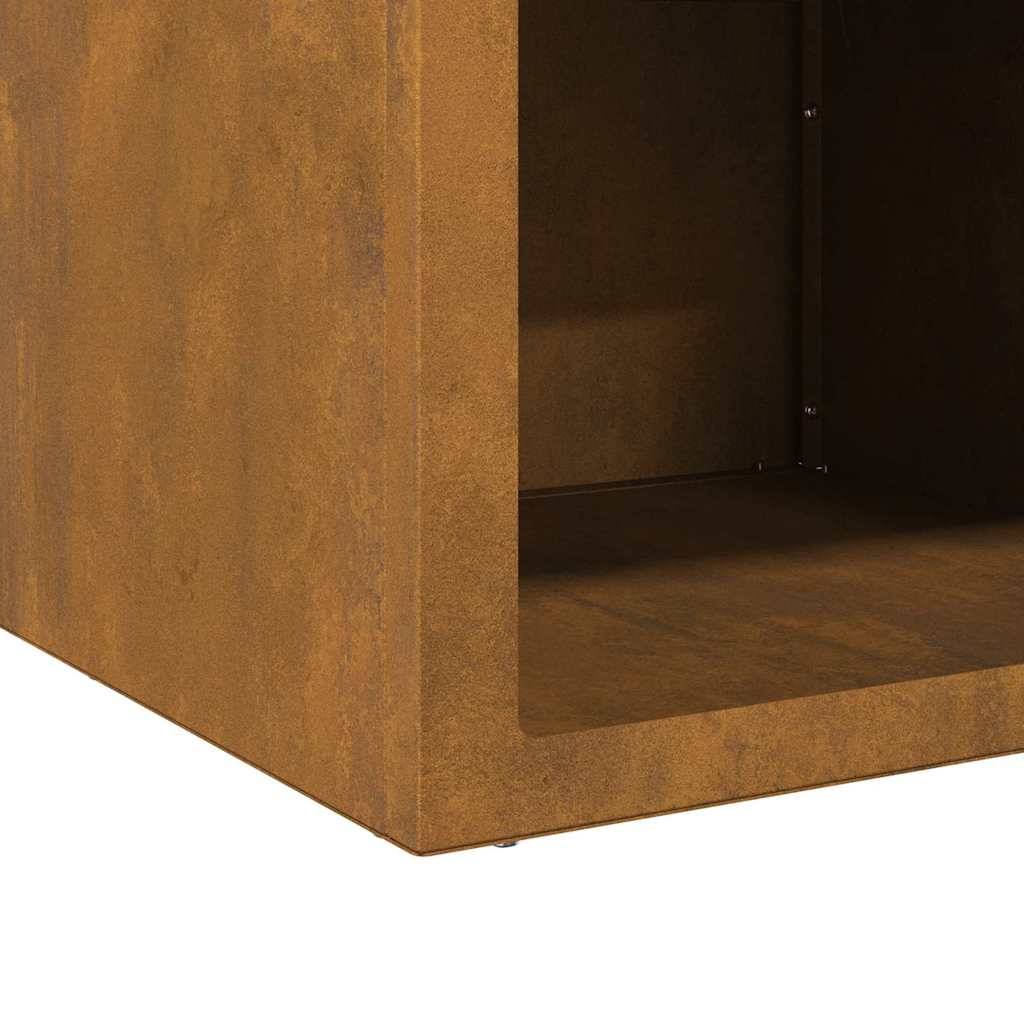 Foyer de Jardin Carré en Acier Corten, Brasero Portable 50x50cm Aspect Rouille Naturelle – ComfortXL Outdoor Living - Image 8