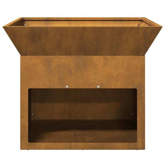 Foyer de Jardin Carré en Acier Corten, Brasero Portable 50x50cm Aspect Rouille Naturelle – ComfortXL Outdoor Living - Image 6