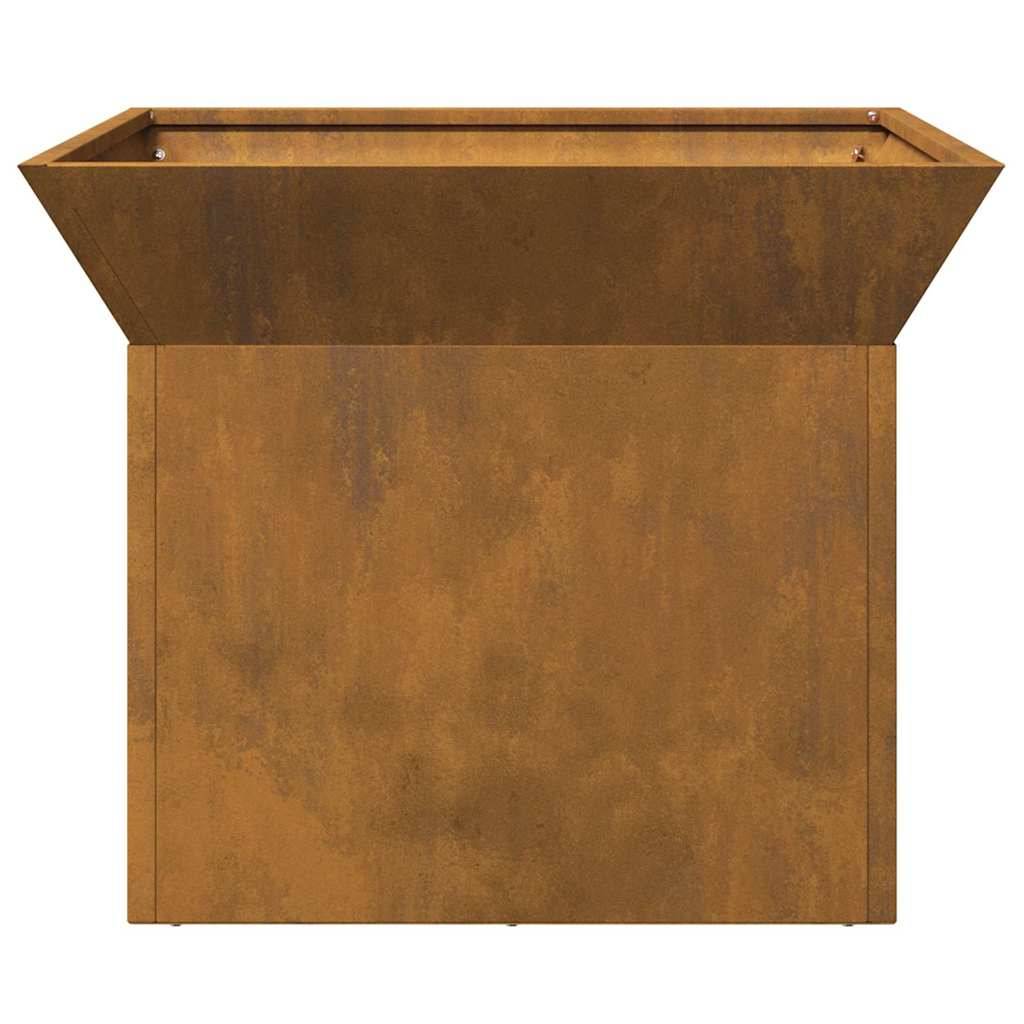 Foyer de Jardin Carré en Acier Corten, Brasero Portable 50x50cm Aspect Rouille Naturelle – ComfortXL Outdoor Living - Image 7
