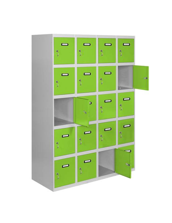 Casier-armoire Simonlocker Desm. 5 Portes 4/20 300 (1200) Gr/ve Gris/vert 1800x1200x500 - Simonrack