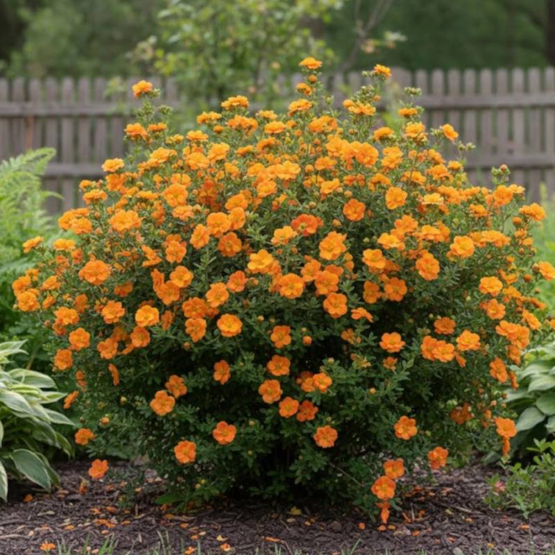 Potentille arbustive Double Punch® Tango 'MINORA07', Potentilla à fleurs Orange - feuillage Caduc - Pot de 1,5L - 20/50 cm-  hauteur à maturité De 0,5 - Image 3