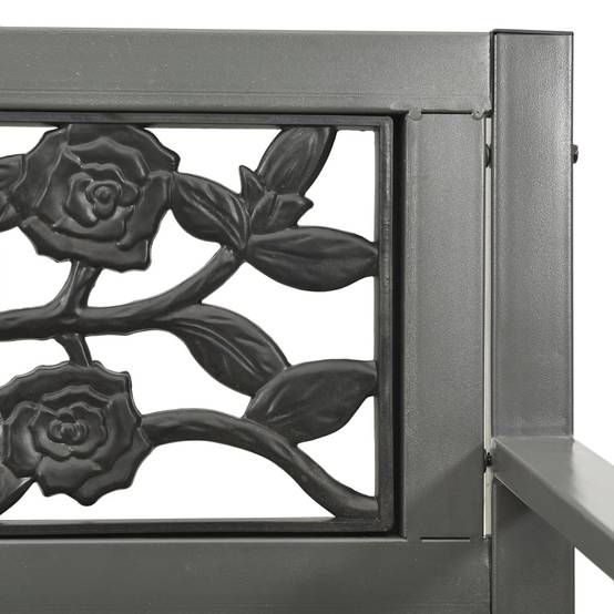 Helloshop26 - Banc de jardin meuble de patio d'extérieur terrasse 125 x 53 x 77 cm acier gris - Image 5