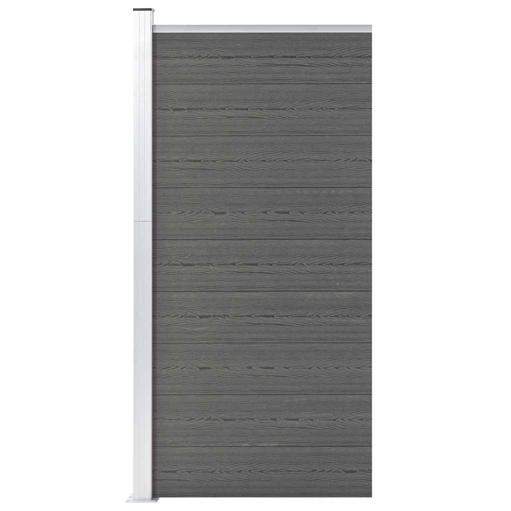 Panneau de clôture WPC gris 95 x 186 cm - PANGIVO - Image 3